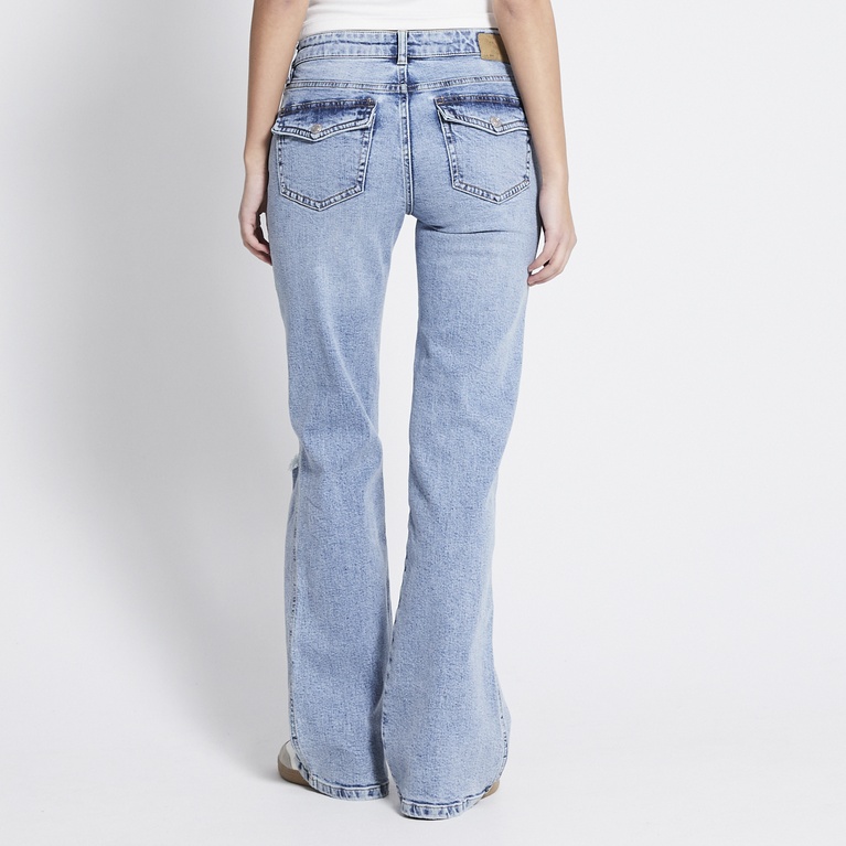 Back pocket bootcut jeans "90's Boot" Light heavy worn